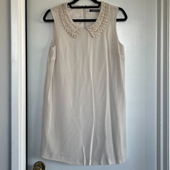 Pearl and Beaded Neckline Mini Dress - Picture 1 of 8